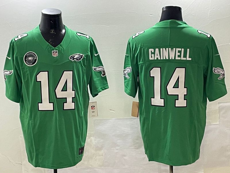Men Philadelphia Eagles #14 Gainwell Green three generations 2025 Nike Vapor Limited NFL Jersey style 5